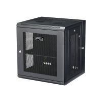 StarTech.com 12HE 19 Zoll Wandmontage Netzwerk Rack - 40,5cm tiefes, aufklappbares, abschließbares Netzwerkschrank mit Fachboden - perforierte und aufklappbare seiten - vormontiert (RK12WALHM)