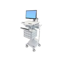 Ergotron Wagen - offene Architektur - für LCD-Display / PC-Ausrüstung - medizinisch - Aluminium, verzinker Stahl, hochwertiger Kunststoff - Grau, weiß, Polished Aluminum - Bildschirmgröße: bis zu 61 cm (bis zu 24 Zoll)