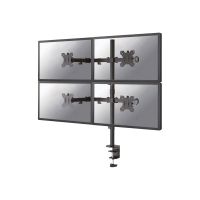 Neomounts FPMA-D550D4 - Befestigungskit (Tischplattenbohrung, Spannbefestigung für Tisch, Stange, 4 VESA-Adapter, 4 Arme)