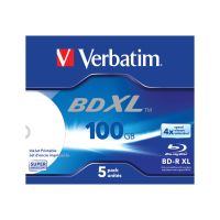Verbatim 5 x BD-R XL - 100 GB 4x - mit Tintenstrahldrucker bedruckbare Oberfläche - Jewel Case (Schachtel)