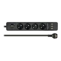 Delock Extension Socket - Steckdosenleiste - Wechselstrom 250 V - 4000 Watt - Eingabe, Eingang power CEE 7/7 - Ausgangsanschlüsse: 4 (3 x USB Typ A, 4 x CEE 7/3)