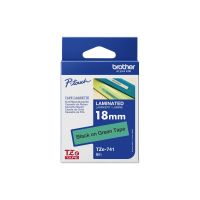 Brother TZe-741 - Standard-Klebstoff - Schwarz auf Grün - Rolle (1,8 cm x 8 m)