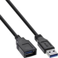 InLine 80er B-Pack USB 3.2 Kabel Verlängerung - A Stecker / Buchse - schwarz 1m