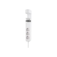 Neomounts Steckdosenleiste - USB-C + USB-A - Wechselstrom 230 V - 3680 Watt - Eingabe, Eingang Typ F - Ausgangsanschlüsse: 3 (2 x 24-poliger USB-C (PD)