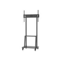 Techly Wagen - für LCD/LED-Display - mit Regal - Schwarz - Bildschirmgröße: 81.3-177.8 cm (32"-70")