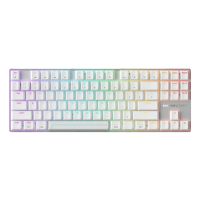 Cherry MX 8.2 Pro TMR Wireless, Verkabelt & Kabellos, USB + RF Wireless + Bluetooth, Magnetic-mechanical key switch, QWERTY, RGB-LED, Silber, Weiß