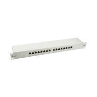 Equip 327316 16-Port Cat.5e Geschirmtes Patch Panel, Hellgrau, 10/100/1000Base-T(X), Schnelles Ethernet, Gigabit Ethernet, RJ-45, Gold, Cat5e, Grau