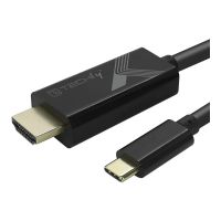 Techly Adapterkabel - 24 pin USB-C männlich zu HDMI männlich - 5 m - Schwarz - rund, unterstützt 4K 60 Hz (3840 x 2160)