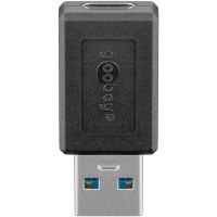 Wentronic Goobay USB 3.0 SuperSpeed Adapter auf USB-C, schwarz, USB C, USB A, Schwarz