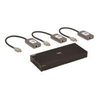Eaton Tripp Lite Series HDMI over Cat6 Extender Kit, 4-Port Splitter/3x Pigtail Receivers - 4K 60 Hz, HDR, 4:4:4, PoC, 230 ft. (70.1 m)