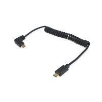 Equip USB 2.0 C auf C 90° abgewinkeltes Spiralkabel, Stecker/Stecker, 1 m, 1 m, USB C, USB C, USB 2.0, 0,48 Gbit/s, Schwarz