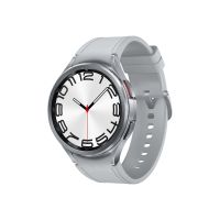 Samsung Galaxy Watch6 Classic - 47 mm - intelligente Uhr mit Band - Hybrid-Eco-Leder - Silber - Bandgröße: M/L - Anzeige 3.73 cm (1.5")