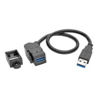 Eaton Tripp Lite Series USB 3.0 Keystone Panel Mount Coupler Extension Cable Angled 1' - USB-Adapter - USB Typ A (W)