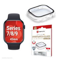 E.V.I. 02130, Displayschutz, Smartwatch, Transparent, Apple, Apple Watch 9/8/7 (45mm), Polycarbonat (PC), Gehärtetes Glas