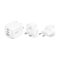 Belkin BoostCharge Pro - Netzteil - GaN - 70 Watt - PD 3.1/PPS - 3 Ausgabeanschlussstellen (2 x USB-C, USB)