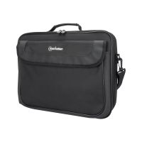 Manhattan Cambridge Laptop Bag 15.6", Clamshell Design, Black, LOW COST, Accessories Pocket, Document Compartment on Back, Shoulder Strap (removable)