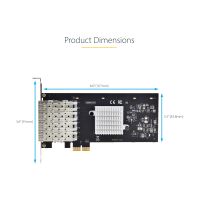 StarTech.com 4-Port GbE SFP Network Card, PCIe 2.0 x2, Intel I350-AM4 4x 1GbE Controller, 1000BASE Copper/Fiber Optic, Quad-Port Gigabit Ethernet NIC, Desktop/Server Backplanes - Windows and Linux Compatible (P041GI-NETWORK-CARD)