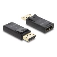 Delock Videoadapter - DisplayPort männlich zu HDMI weiblich - Schwarz - aktiv, HDR10-Unterstützung, 1080p-Unterstützung, 4K144Hz (3840 x 2160)