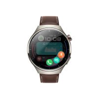 Huawei Watch 4 Pro - Titan - intelligente Uhr mit Riemen - Leder - dunkelbraun - Handgelenkgröße: 140-210 mm - Anzeige 3.8 cm (1.5")