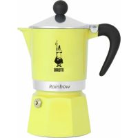 Bialetti 6537, Mokka-Kanne, 0,13 l, Schwarz, Silber, Gelb, Aluminium, 3 Tassen, 1 Stück(e)