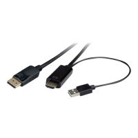 ROTRONIC-SECOMP Roline - Videokabel - HDMI, USB (nur Strom) männlich zu DisplayPort männlich - 2 m - abgeschirmt - Schwarz - unterstützt 4K 60 Hz (3840 x 2160)