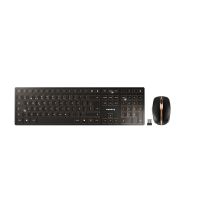 Cherry DW 9100 SLIM, Kabellos, RF Wireless + Bluetooth, QWERTY, Schwarz, Maus enthalten