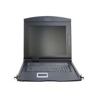 DIGITUS 17" LCD KVM-Konsole, 16-Port VGA, schweizer Tastatur