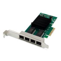 DIGITUS 4-Port Gigabit Ethernet Netzwerkkarte, RJ45, PCI Express,  Intel I350