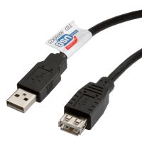ROLINE USB 2.0 Kabel, Typ A-A, ST/BU 3,0m, 3 m, USB A, USB B, USB 2.0, Männlich/Weiblich, Schwarz