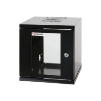 Intellinet Network Cabinet, Wall Mount (Standard), 15U, Usable Depth 500mm/Width 540mm, Black, Assembled, Max 60kg, Metal & Glass Door, Back Panel, Removeable Sides,Suitable also for use on desk or floor,19",Parts for wall install (eg screws/rawl plugs)