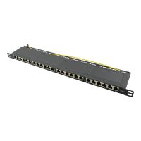 LogiLink Patch Panel - Rack montierbar - CAT 6a - STP - RJ-45 X 24 - Schwarz, RAL 9005 - 0.5U - 48.3 cm (19")