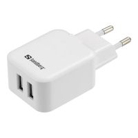 SANDBERG AC Charger Dual - Netzteil - 2.4 A - 2 Ausgabeanschlussstellen (2 x USB)
