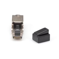 DIGITUS CAT 6A Feldstecker abwinkelbar,  STP mit Staubschutzkappe, Knickschutz