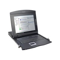 DIGITUS 17" LCD KVM Konsole, 1-Port VGA, französische Tastatur