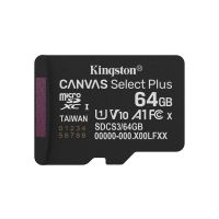 Kingston 64GB micSDXC Canvas Select Plus Gen3 100R A1 (Ohne SD-Adapter), 64 GB, MicroSDXC, Klasse 10, UHS-I, 100 MB/s, Class 1 (U1)