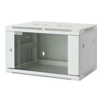 Intellinet Network Cabinet, Wall Mount (Standard), 15U, Usable Depth 350mm/Width 540mm, Grey, Assembled, Max 60kg, Metal & Glass Door, Back Panel, Removeable Sides,Suitable also for use on desk or floor, 19",Parts for wall install (eg screws/rawl plugs)
