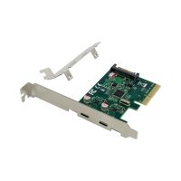 Conceptronic EMRICK13G 2-Port USB 3.2 Gen 2 Typ-C PCIe-Karte, PCIe, USB 3.2 Gen 2 (3.1 Gen 2), PCI 3.0, SATA 15-Pin, Grün, China