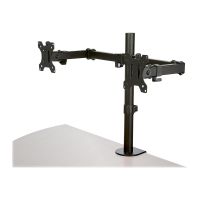 StarTech.com ARMDUAL2 Monitorhalterung (Tischmontage, dual Monitor, schwenkbar,für bis zu 32-Zoll-VESA-Monitore, Monitorarm) - Befestigungskit - einstellbarer Arm - für 2 Monitore - Stahl - Schwarz - Bildschirmgröße: 33-81.3 cm (13"-32")