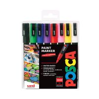 FABER-CASTELL POSCA PC-3M, Mehrfarbig, Mehrfarbig, 8 Farben, Fein, 0,9 mm, 1,3 mm