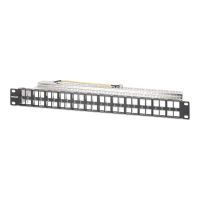 IC Intracom Intellinet - Leeres Keystone-Patchpanel - Rack montierbar - abgeschirmt - Schwarz - 1U - 48.3 cm (19")