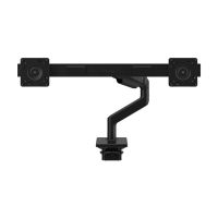 Humanscale M8.1 - Befestigungskit (abgewinkelt / dynamischer Link, Querstange, zweiteilige Klemmhalterung mit Sockel, VESA-Platte) - einstellbarer Arm - für 2 LCD-Displays - schwarz mit schwarzem Streifen (bis zu 28 Zoll)