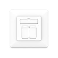 DIGITUS CAT 6A Klasse EA Netzwerkdose, designkompatibel, geschirmt, Unterputz, 4 Richtungen