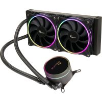 Inter-Tech LC-240 RGB, All-in-One-Flüssigkeitskühler, 12 cm, Schwarz
