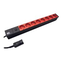 Bachmann Steckdosenleiste (Rack - einbaufähig) - Wechselstrom 250 V - 3.6 kW - Eingabe, Eingang IEC 60320 C14 - Ausgangsanschlüsse: 8 (power CEE 7/7)
