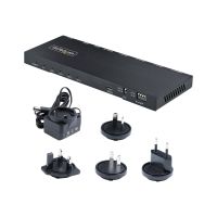 StarTech.com 4-Port HDMI Splitter, 4K 60Hz HDMI 2.0 Video, 1 In 4 Out HDMI Splitter, 4K HDMI Splitter w/Built-in Scaler, 3.5mm/Optical Audio Port, Durable Metal Housing, HDR/HDCP - 1x4 HDMI Display/Output Splitter (HDMI-SPLITTER-44K60S)