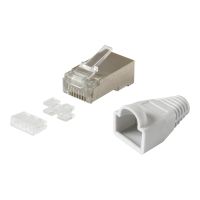 Equip Pro - Netzwerkanschluss - RJ-45 (M) - abgeschirmt - CAT 6 - durchsichtig (Packung mit 100)