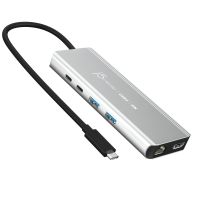 j5create JCD403-N USB4®-8K-Multi-Port-Hub, USB Typ-C, HDMI, RJ-45, USB 3.2 Gen 2 (3.1 Gen 2) Type-A, USB 3.2 Gen 2 (3.1 Gen 2) Type-C, 10000 Mbit/s, 3840 x 2160, 7680 x 4320, 7680 x 4320 Pixel, Grau