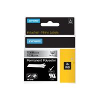 Dymo Polyester - permanenter Klebstoff - Schwarz auf Silber - Rolle (1,2 cm x 5,5 m)