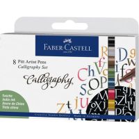 FABER-CASTELL 167508, Schwarz, Blau, Braun, Gold, Grün, Grau, Pink, Weiß, Mehrfarben, Rund, Tinte auf Pigmentbasis, 2,5 mm, 8 Stück(e)