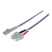 Intellinet Fiber Optic Patch Cable, OM4, LC/SC, 1m, Violet, Duplex, Multimode, 50/125 µm, LSZH, Fibre, Lifetime Warranty, Polybag - Patch-Kabel - SC multi-mode (M)